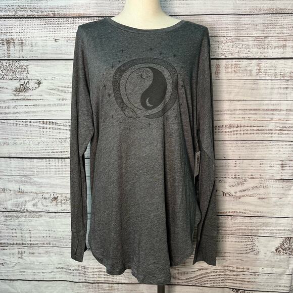 Torrid 2X Performance Cotton Long Sleeve Tunic Length Tee Snake Yin Yang NEW - Picture 1 of 11